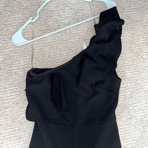 Black one shoulder jumpsuits size small blue blush